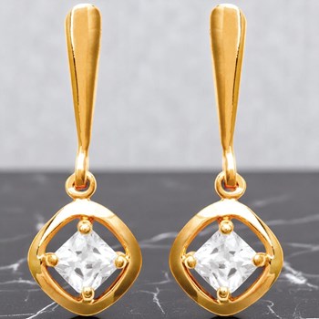 Verguld 750 3 micron zirkoonoxide bengelen oorbellen