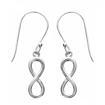 925 Rhodium Silver infinity dangle earrings
