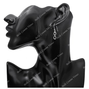 925 Rhodium Silver infinity dangle earrings