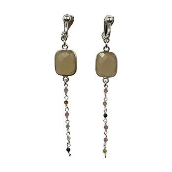 Boucles d'oreilles clips Navasana Argent