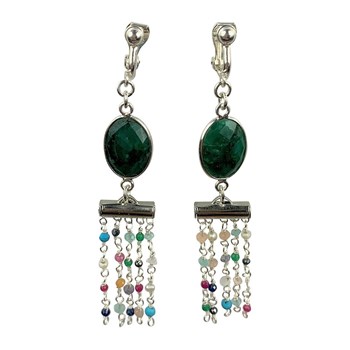 Boucles d'oreilles clips Matangi Mudra Argent