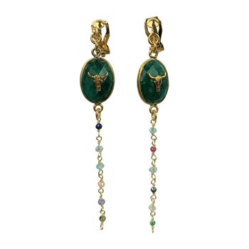 Boucles d'oreilles clips Prasarita Padottanasana Doré