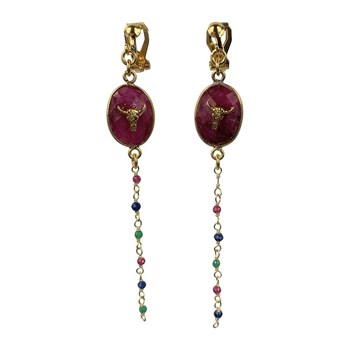 Boucles d'oreilles clips Mayurasana Doré