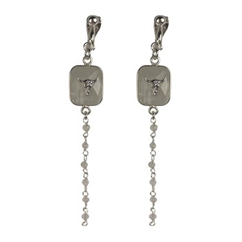 Boucles d'oreilles clips Hanumanasana Argent