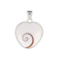 Pendentif d'oeil de Sainte Lucie forme coeur Argent Massif