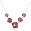 Collier ADEN fleur de corail gorgone effet spirale sur chaîne argent 925-millième rhodié - vue V1