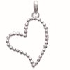 Pendentif coeur stylisé orné de mini perles argent massif - vue V1