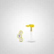Piercing hélix et tragus or jaune croissant avec zircons