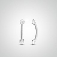 Piercing d'arcade or blanc deux zircons