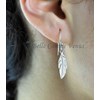 Boucles d'oreilles pendantes plume Argent 925 Rhodié - vue V4