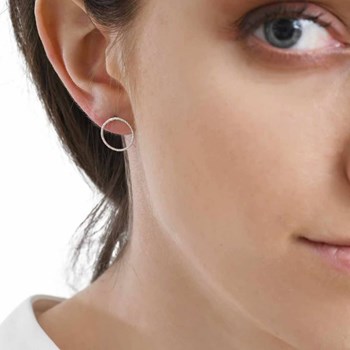 Diamanten cirkel oorbellen