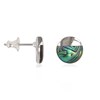 Boucles d'oreilles disque Nacre abalone argent 925 - Bijoux élégants et tendance | Aden - vue V1