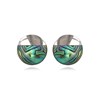 Boucles d'oreilles disque Nacre abalone argent 925 - Bijoux élégants et tendance | Aden - vue V3