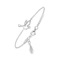 Bracelet argent colombe sertie rhodié