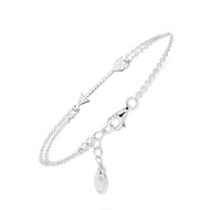 Bracelet argent rhodie motif fleche sertie