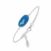 Bracelet Argent Rhodié Galet Facette Bleu - vue V1