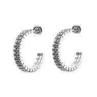 Boucles d'oreilles argent demi creoles rhodie