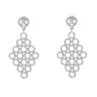 Boucles D'oreilles Argent Grappe Rhodie