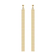 Boucles d'oreilles argent multi rivieres de perles dore