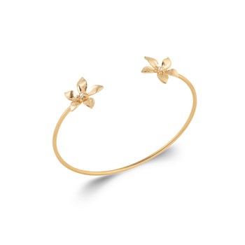 Bracelet jonc en plaqué or et fleurs GARANCE - Bijoux Privés Discovery