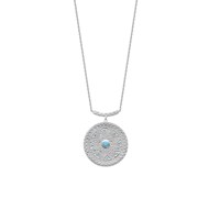 Collier pendentif rond en argent ou plaqué or - Lorenzo R