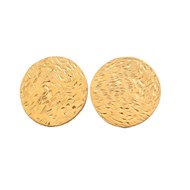 Boucles d'oreilles femme puces cercles aspect martelés en plaqué or