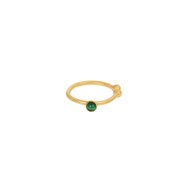 Bague d'Oreille dorée malachite CAB