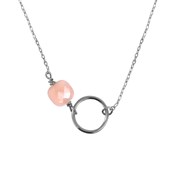 Collier argent opale rose FIDJI