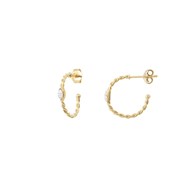 Créoles dorées Crystal TWIST NAVETTE