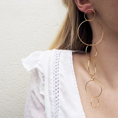 Boucles d'oreilles dorées CIRCLE - vue V2