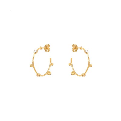 Créoles dorées blanches DRIB PM - vue V1