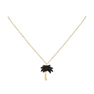 Collier doré KUCHI Palm Tree noir