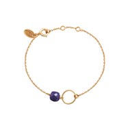 Bracelet doré à l'or fin lapis lazuli FIDJI