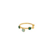 Bague d'Oreille dorée verte DRIB