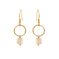 Boucles d'oreilles dorées quartz rose FIDJI