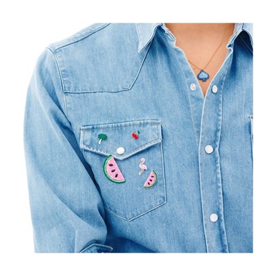 Pin's doré Kuchi Flamingo rose - vue V2