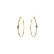 Créoles dorées Jaspe Africain MAYA PM