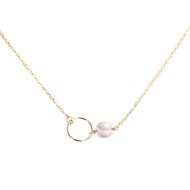 Collier doré à l'or fin quartz rose FIDJI