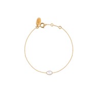 Bracelet doré nacre blanche CAB OVALE