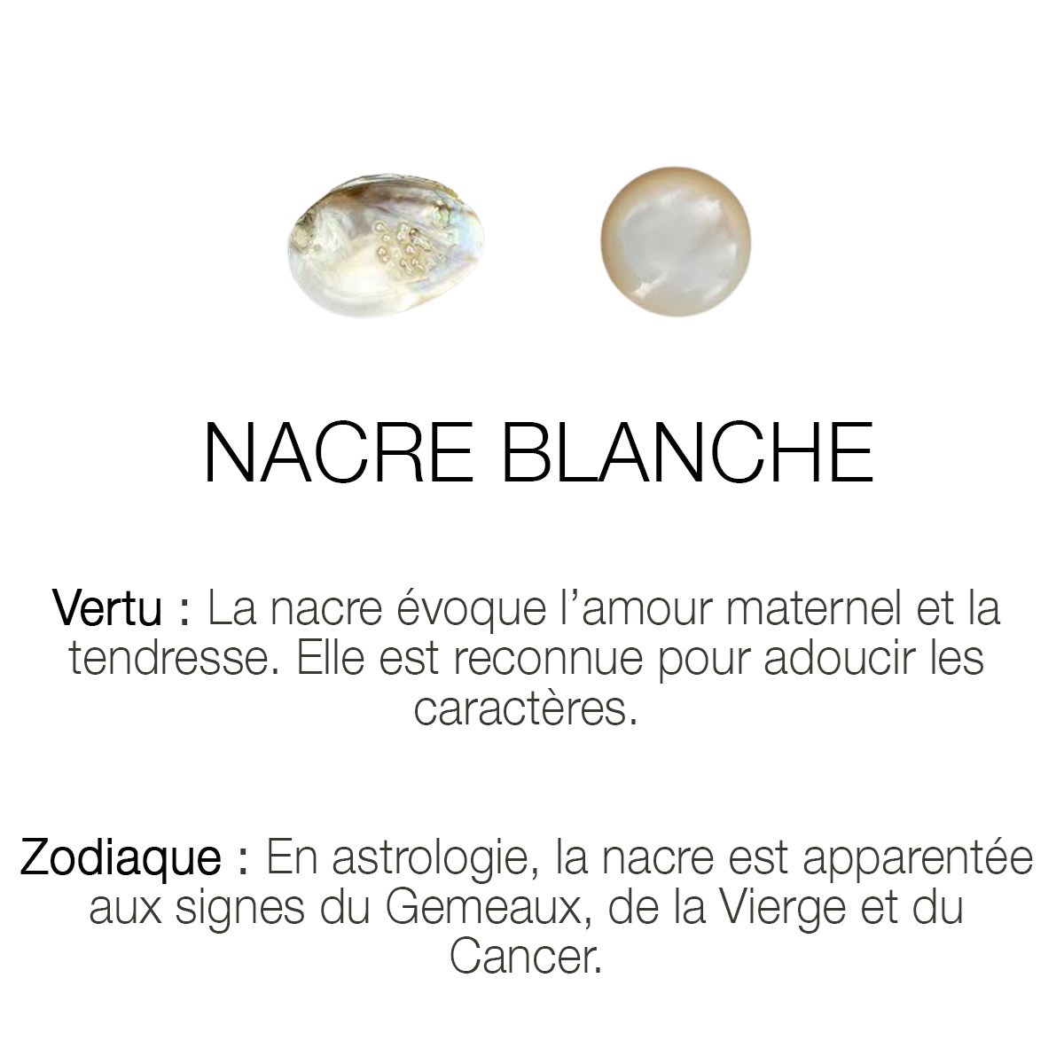 Bracelet doré nacre blanche CAB OVALE - vue V2