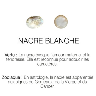 Bracelet doré nacre blanche CAB OVALE - vue V2