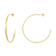 Créoles dorées ouvertes Martelées