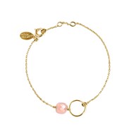 Bracelet doré à l'or fin opale rose FIDJI