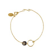 Bracelet doré quartz fumé FIDJI