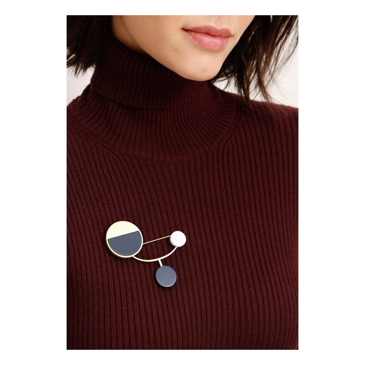 Broche contraste motif acrylique - vue V3