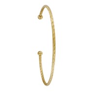 Bracelet Plaqué Or Demi Jonc Zébré Deux Perles