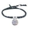 Bracelet Double Tour Lien Liberty et Médaille Toujours de Bonne Humeur Argent 925 - Gris - vue V1