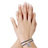 Bracelet Double Tour Lien Liberty et Médaille Toujours de Bonne Humeur Argent 925 - Gris - vue V2