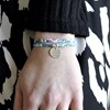 Bracelet Double Tour Lien Liberty et Médaille Toujours de Bonne Humeur Argent 925 - Gris - vue V3