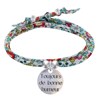 Bracelet Double Tour Lien Liberty et Médaille Toujours de Bonne Humeur Argent - Multicolore - vue V1